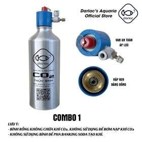 Bình CO2 Nhôm - Bình CO2 thủy sinh chế đầy đủ phụ kiện