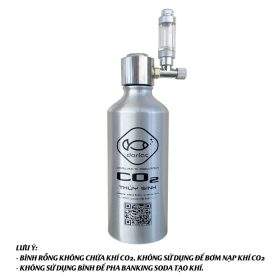 Bình CO2 Nhôm nắp INOX - Bình CO2 thủy sinh chế đầy đủ phụ kiện